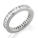 Jewelry : Certified 18k White Gold Emerald Cut Diamond Eternity Band Ring Size 6.5 (F-G, VS, 3.25 carat)