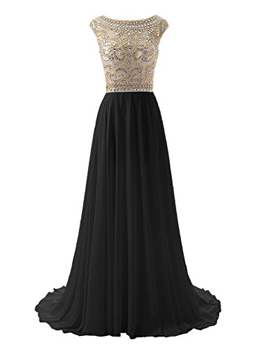 Wedtrend Women's Long Beading Prom Dress Elegant Chiffon Evening Dress