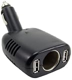Arkon CADDC-100 Power Inverter Charge Adapter 12V/24V Accessory Outlet with DC Socket and 2 USB Ports
