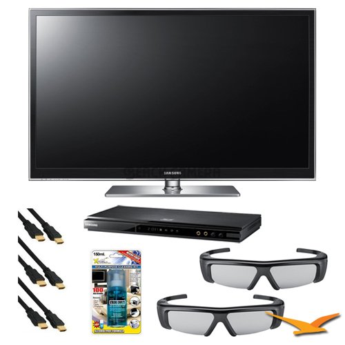 Samsung PN51D6500 51-Inch 1080p 600Hz 3D Plasma HDTV (Black) 3D Bundle with PN51D6500, BDD5500 3D Blu Ray Player, 2 pairs of SSG-3050GB 3D Glasses, Xtreme 6 ft 1.4v HDMI Cables (x3), and TV Screen Cleaning Solution