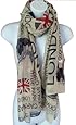 Union Jack Scarf London Attractions Printed Long Soft Scarf Scarves Shawl Wraps