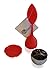 Tea Infuser for Loose Leaf Tea Silicone Handle Stainless Steel Strainer Drip Tray Included, Red