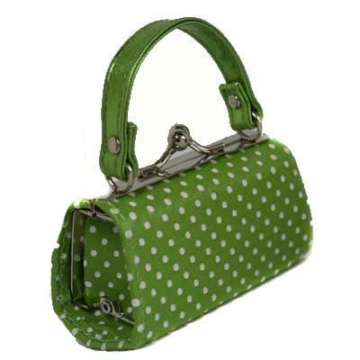 Buy GREEN & WHITE PIN POLKA DOT LIPSTICK CASE COIN PURSE