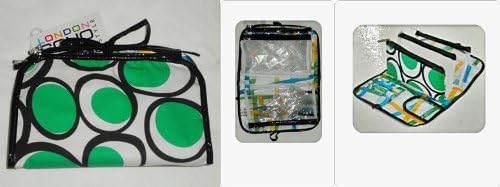Green Black Double Bubble 3-Pc. Cosmetic Organizer