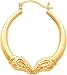 14K Yellow Gold Ram Hoop Earrings Polished Jewelry |A