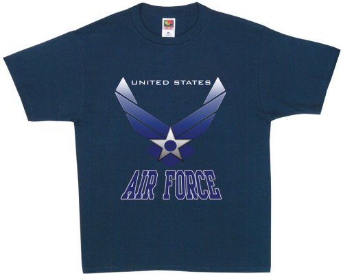 Air Force New Blue Fade Logo - Navy One-Sided Military Logo T-Shirt / Tee