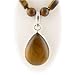 Tiger Eye Stone Sterling Silver Pendant Freshwater Pearl Necklace 1231