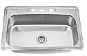 Drop-In/Overmount Stainless Steel Kitchen/Laundry Sink