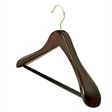 Euro Mahogany Suit Hanger with Ribbed Bar by Richards Homewares