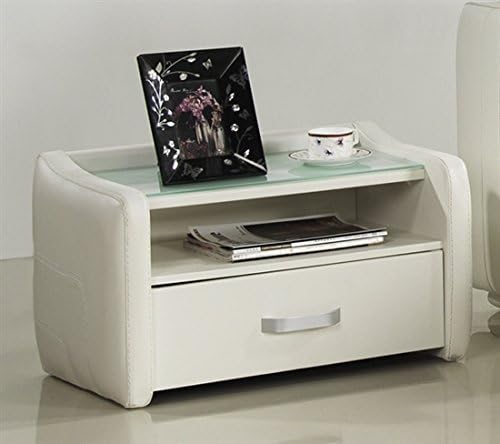 White Eco-Leather Nightstand by Casabianca Home is part of the SOLE Collection.