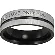 Black Tone Stainless Steel "Love Only You" Cubic Zirconia Band Ring Black Tone Stainless Steel "Love Only You" Cubic Zirconia Band Ring