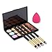 EVERMARKET 15 Colors Contour Face Cream Makeup Concealer Palette + 4pcs Powder Brushes With Free Makeup Sponge Blender