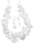 Multi Strand White Flower Shell Bead Necklace and Earring Set
Fashion Jewelry 18