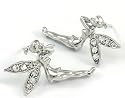 Beautiful Ice Crystal Fairy Stud Charm Earrings Silver Tone Comes Gift Boxed
