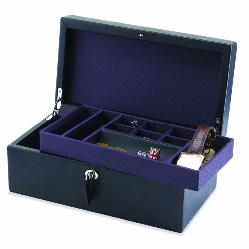 Wolf Designs Men's 358461 Vicci Collection Small Black Valet Case