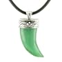 Italian Horn Aventurine Pendant on Silver Bail Rubber Necklace