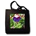 Fuchsia Blue Eyes Flower Flowers Photography - Black Tote Bag JUMBO 20w X 15h X 5d