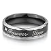 Men,Women's Wide 4mm 5mm Stainless Steel Band Ring CZ Black Silver Tone Blue Valentine Love Couple Wedding Engagement Promise