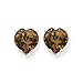 14kw 7mm Heart Smokey Quartz Earring
