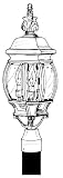 Garden Water Features & Outdoor Fountains item: Designers Fountain 2416-AG Riviera - Three Light Outdoor Post Lantern, Autumn Gold Finish with Clear Beveled Glass