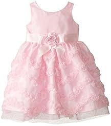 Girls Polyester  Mesh Full-Skirt Sleeveless Fit-and-Flare  Dress With a Bow(s) and a Ribbon 