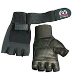 Leather Weight Lifting Gloves Long Wrist Wrap Gloves Power Lifting Lifter PADDED Palm Exercise Fitness Gloves Strengthen Gloves Home Gym