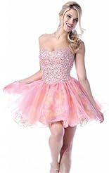 Crystal Crystals Lace Beaded Applique Tea Length Chiffon/Taffeta/Tulle Bandage Dress 