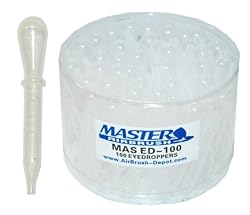 Master Airbrush&reg; Brand 100 Pipette Eyedroppers for Liquid Transfer and Airbrush Paint
