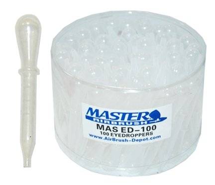 Master Airbrush® Brand 100 Pipette Eyedroppers for Liquid Transfer and Airbrush Paint Picture