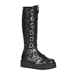 2 Inch Men's Casual Shoes Platform Rockabilly Goth Punk 9 Buckles Veggie Creeper Boot Black