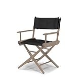 Telescope Casual World Famous Dining Height Director Chair, Rustic Grey Finish with Black Cover