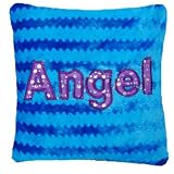 14 Hey Girl Wavy Angel Decorative Accent Pillow - Blue and Purple by Peek-A-Boo Toys