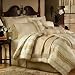 22 PC. MEGA REVERSIBLE DAMASK DESIGN BED IN A BAG COMFORTER SET W/ MATCHING PILLOWS, VALANCES, THROW AND TWO SHEET SETS, CAL KING, IVORY