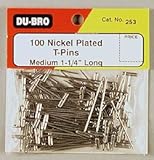 Du-Bro 253 1-1/4" Nickel Plated T-Pin (Quantity/Package: 100 )