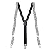 Suspender Store Mens Black & White Checkered Suspenders - 1 Inch Y-Back