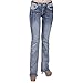 Sexy Couture Women's S139-PB Dark Wash Rhinestone Stitched Boot Cut Jeans
