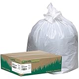 Webster Earthsense Recycled Tall Kitchen Waste Can Liner, Flat Seal, White