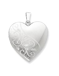 Sterling Silver 24mm Scrolled Heart Family Locket