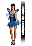 Dreamgirl Women's Blue Butterfly Beauty 4 Piece Dress, Blue, Small