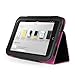 GMYLE(TM) Black PU Leather Hot Pink Interior Slim Folio Magnetic Flip Stand Case Cover with Sleep/ Wake Function for Barnes & Noble Nook HD 7