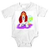 Onesie with basset, hound, globe, dog
