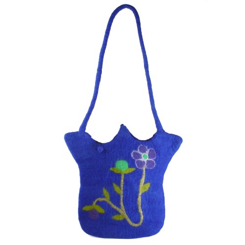 Earth Divas NFP-26-135 Pressed Wool Bright Shoulder Bag with Magnetic Clasp