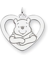 Disneys Large, Winnie the Pooh Heart Charm in Sterling Silver