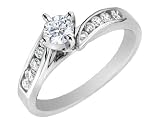 Search : Diamond Engagement Ring 1/2 Carat (ctw) in 14K White Gold (Certified)