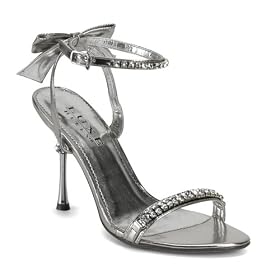 Buy 4 Inch Ladies Sexy Evening Shoes High Heel Ankle Wrap Sandal With Rhinestones Back Bow by SummitFashion