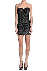 Sexy Strapless Leopard Print Sweetheart Polyester/Spandex Mesh Lace Sheer Bodycon Dress/Mini Dress 