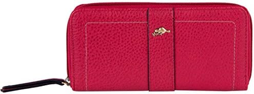 Roots 73 Women's RFID Protected Slim Zip Around Clutch Wallet (Red)