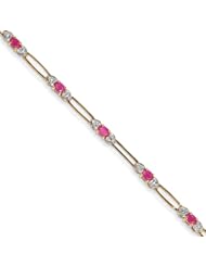 14k Diamond And African Ruby Bracelet