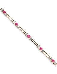 14k Diamond And African Ruby Bracelet, Best Quality Free Gift Box Satisfaction Guaranteed