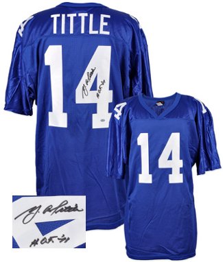 Y.A. Tittle Signed New York Giants Jersey - HOF 71